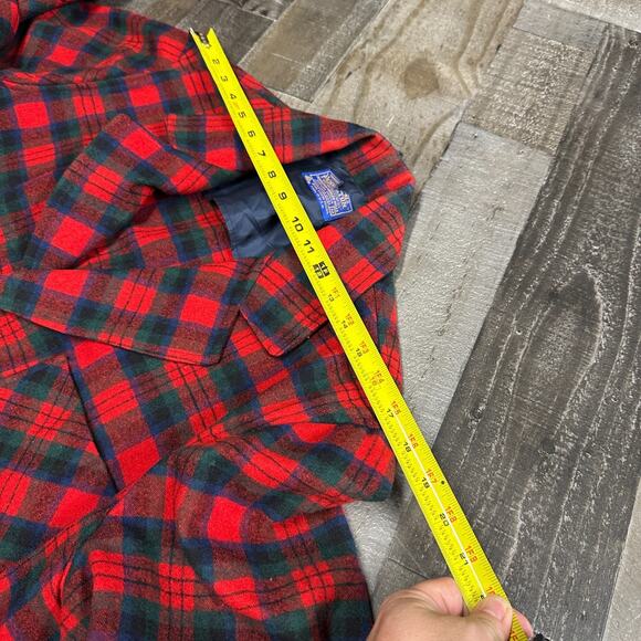 Vintage Pendleton Wool Button Down Plaid Shirt Unlined Coat Size M - Picture 4 of 11